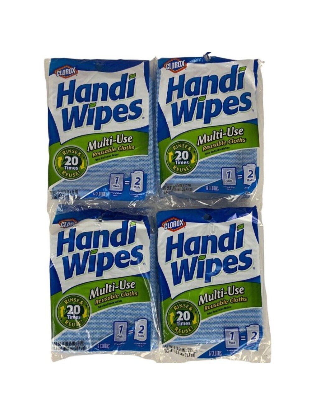 Clorox Handi Wipes Lot Of 4 Packages Multi-Use Reusable Cloths 24 Total Cloths